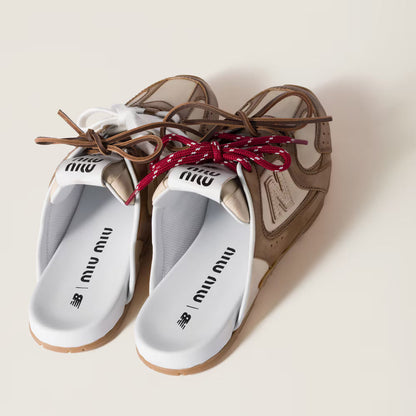 530 SL Mules – Bleached Leather & Gum Sole Cinnamon Travertine Gray Edition